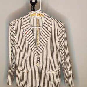 CAbi Navy/White Striped Blazer - Size 8